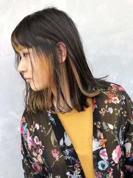 へアメイクワンプラス 四日市(HAIR MAKE ONEplus) インナーカラー イエロー