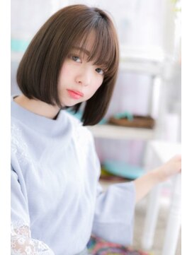 ミック ヘアアンドメイク アップ 駒込店(miq Hair&Make up) シースルーバング×ワンカール♪大人ガーリー小顔ボブ