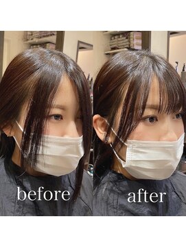 シェノン 梅田(CHAINON) マロンベージュ×小顔前髪カット