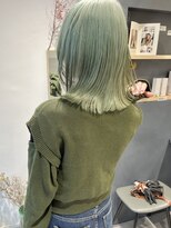 ラミエバイメルト 下北沢(lamie by melt)&nbsp;村上/ミントグリーンケアブリーチダブルカラー切りっぱなし春