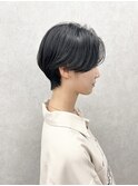 【中西里美】センターパートショート×黒髪