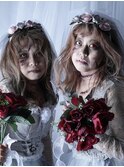 ハロウィンメイク☆推し活推しカラーヘアセットヘアメイクメイク