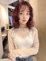 チェリーレッドくるくるヘア