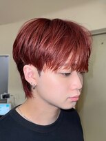 ノラ シンディ(NORA CYNDY)&nbsp;レッドカラー赤髪シースルーマッシュウルフケアブリーチ韓国ヘア