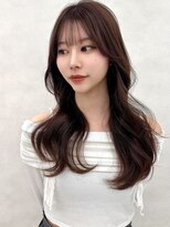 エジョン 三鷹店(Aejon)&nbsp;韓国ヘアハッシュカットふんわりミディアムココアブラウン艶髪