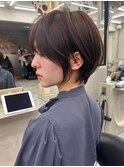 オリーブグレー/ショート/前髪/レイヤー/髪質改善/縮毛矯正/天神