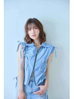 ミューク ハッピーヘアライフ 寺田町北口店(ｍieuxque happyhairlife)&nbsp;くびれヘアハイライトカラーミルクティーグレージュセミロング