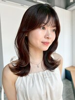 シオン(shion)&nbsp;暗めカラーフェイスフレーミング顔周りレイヤー韓国ヘア_F30975