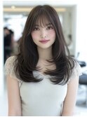 ハッシュカットミディアムレイヤーシャギー韓国ヘア