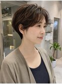 水素メテオカラー白髪染め大人可愛い40代50代ハンサムショート
