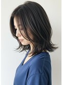 30代40代外ハネミディアムレイヤー髪質改善酸性ストレート