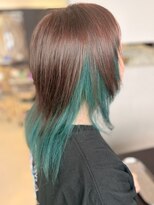 ヘアショップエヌアンドエー 久喜 栗橋店(hairshop N&A)&nbsp;【インナーカラー】抜け感魅せ色ツヤ髪セミロング