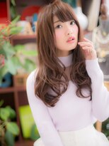 カバーヘア ブリス 上尾西口店(COVER HAIR bliss)&nbsp;斜めバング暖色系カラー小顔くせ毛風ウェーブ上尾20代30代40代a!