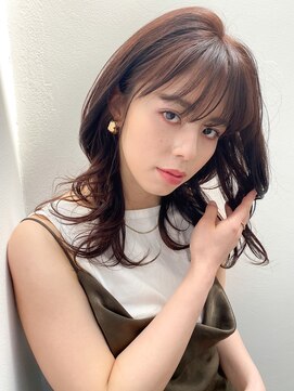 ピークアブー 銀座並木通り(PEEK-A-BOO) 顔周りレイヤーカット×透明感ココアブラウンカラー