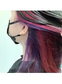 インナーカラー　pink & red