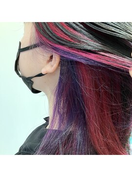 シダ(sida) インナーカラー　pink & red