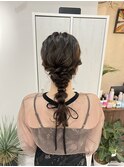 ヘアセット×編みこみアップ