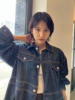 ワン バイ ジエクト(One by The Ect)&nbsp;シースルー前髪×丸顔×ショートボブ×ボブ×グレージュ