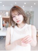 20代30代大人かわいいレイヤー斜めバング髪質改善こっくりカラー