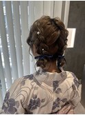 浴衣着付け×編み込みツインお団子ヘア☆