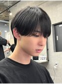 黒髪マッシュナチュラルマッシュメンズヘア韓国ツーブロック