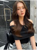 韓国ヘアーハッシュカットレイヤーカットグレージュブリーチ無し