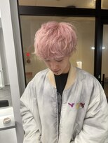 ナンバー 竪町(number+)&nbsp;王道メンズナチュラルパーマ外ハネ無造作ハイトーンカラー