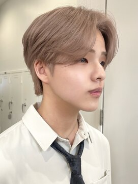 サンクマーケット 渋谷(cinq MARKET) メンズミルクティーベージュコンマヘアアッシュグレージュカラー