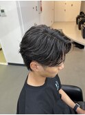 ナチュラルモテヘアニュアンスパーマセンターパート