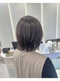 オリーブグレー/前髪/ボブ/マロンベージュ/レイヤーカット/小顔