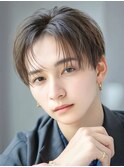 韓国マッシュフェザーパーマニュアンスパーマセンターパート黒髪