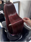 【藤岡】艶レッドボルドー×美髪ロング