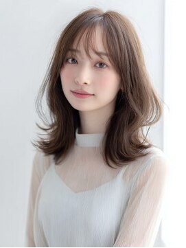 ダル 渋谷/表参道(DAL.) 顔周りカットハッシュカットダークブラウンワンホンレイヤー韓国