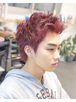 シープドッグ(SHEEP DOG)&nbsp;『韓国風メンズハイトーンカラー』ブリーチ×スパイキーショート