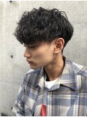 マッシュウルフ コンマヘア ツイストパーマ ツーブロック