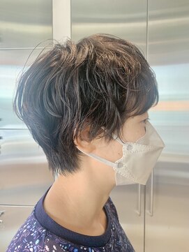 オーガニック リブ 川越(organic+live) ２０代３０代大人可愛いショートパーマ耳掛け透明感