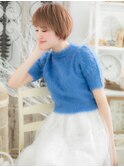 外国人風カラー前下がりフェミニンショートc5上尾20代30代40代