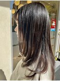 大人顔周りロングレイヤー/質感再生カラー