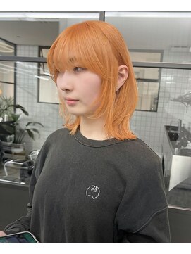 アンドスタイル(&style) ケアブリーチ1回オレンジカラー福岡ハイトーン