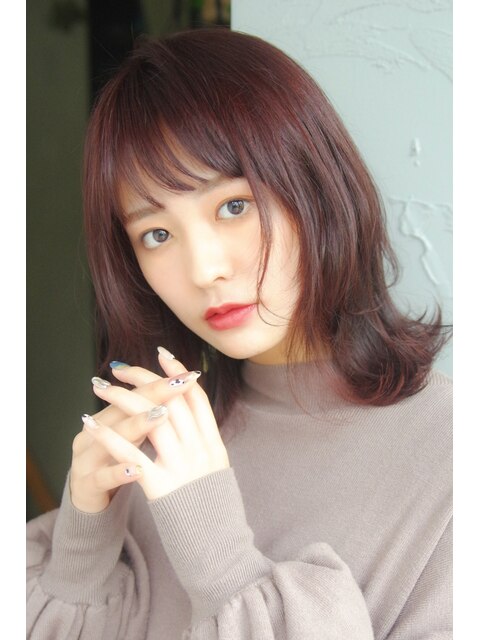 ★タンバルモリ美髪ピンクブラウンフレアバングうる艶髪アッシュ