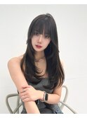 レイヤーロング韓国ヘア