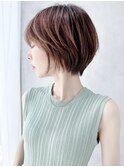 say. ショートボブ レイヤーショート ミルクティーベージュ 小顔