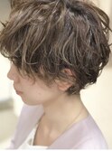 大人可愛いニュアンスパーマショート/効果UP/30代40代50代