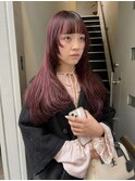 ロングレイヤー　赤髪
