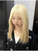 抜きっぱなしブロンドの裾カラー/アニメカラー