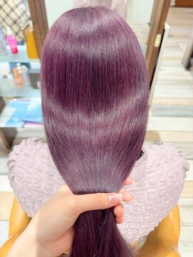 TJ天気予報 3t 日進店 ロング/パープルカラー/デザインカラー/艶感/艶髪