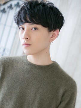 グルーミングサロン バーバー キャッスル 北浦和西口(Grooming salon Barber Castle) 20代30代ブラック前髪パーマ爽やかフェザーマッシュa北浦和