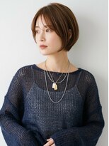 キビト(kibito) 丸み大人ショートボブ大人可愛い髪型艶ブラウン20代30代40代