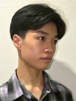 メンズサロン ブロック(Men's Salon bloc)&nbsp;毛流れマッシュ センターパート 黒髪ショート 爽やか 20代