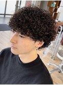 天神大名メンズパーマ波巻きパーマプードルパーママッシュウルフ